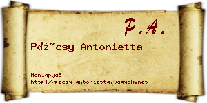 Pécsy Antonietta névjegykártya